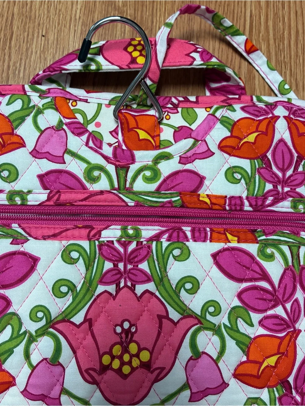 Vera Bradley Tutti Frutti Hanging Travel Organizer Cosmetic Bag Pink Floral